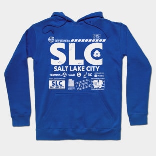 Vintage Salt Lake City SLC Airport Code Travel Day Retro Travel Tag Hoodie